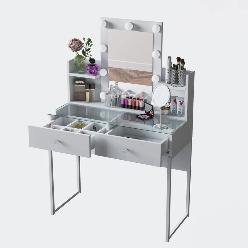 Sminkebord Wallxpert Fenn (90 x 136,8 x 40 cm) hvit, Hvit