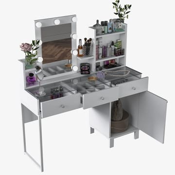 Sminkebord Wallxpert Hyla BJ139 (120 x 136,8 x 40 cm) Hvit - Hvit - Møbler - Bord - Sminkebord & toalettbord
