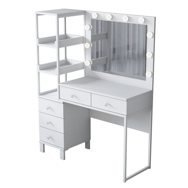Sminkebord Wallxpert Juna BJ128 (110 x 141,8 x 40 cm) Hvit - Hvit - Møbler - Bord - Sminkebord & toalettbord