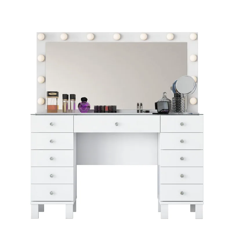Sminkebord Wallxpert Nyra (120 x 73,6 x 40 cm) Hvit, Hvit