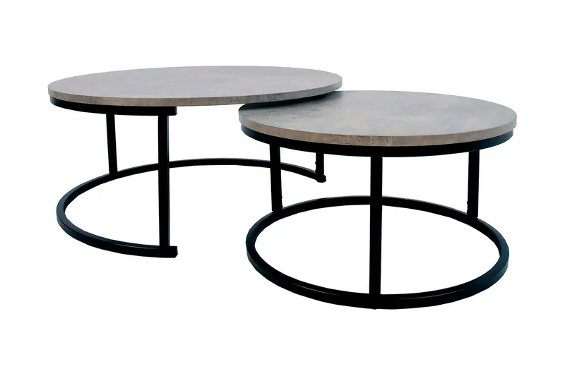 Britu Settbord 2 stk Grå/Svart