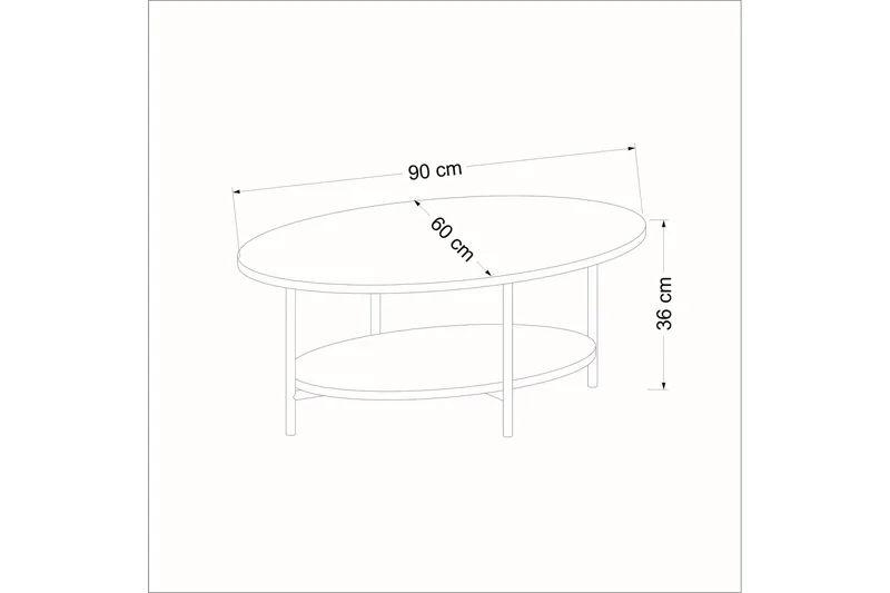 Burata Sofabord 90 cm - Eik/Hvit - Møbler - Bord - Sofabord
