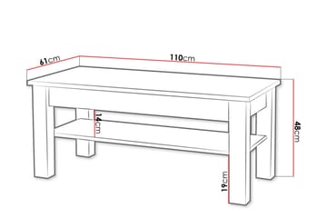 Cezara Soffbord 110 cm med Förvaring Hylla Ek - Møbler - Bord - Sofabord