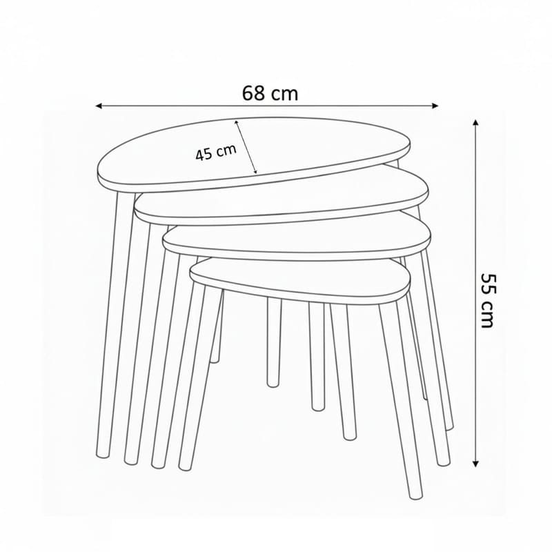 Childress settbord 68 cm - Valnøtt - Møbler - Bord - Sofabord - Kistebord