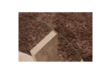 Sofabord Clara 75 cm med Glassplate - Travertin / Transparent - Møbler - Bord - Sofabord