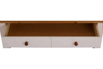 Evonne Sofabord 100 cm med Oppbevaring 2 Skuffer + Hylle - Hvit/Brun - Møbler - Bord - Sofabord
