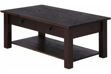 Evonne Sofabord 100 cm med Oppbevaring 2 Skuffer + Hylle - Svart - Møbler - Bord - Sofabord
