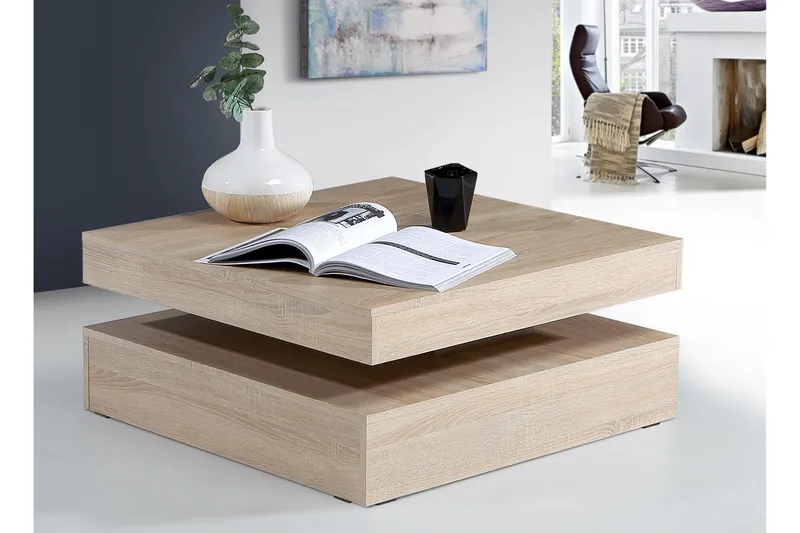 Holmeswood Sofabord 78 cm med Oppbevaringshylle, Brun
