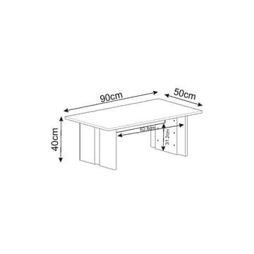 Sofabord Homitis Ravello (90 x 40 x 50 cm) Svart marmor - Møbler - Bord - Sofabord