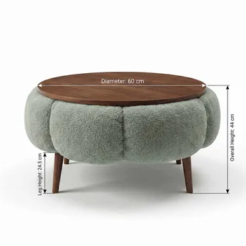 Sofabord Homitis Papatya 60 (Ø60 x H44 cm) Grønn valnøtt - Møbler - Bord - Sofabord