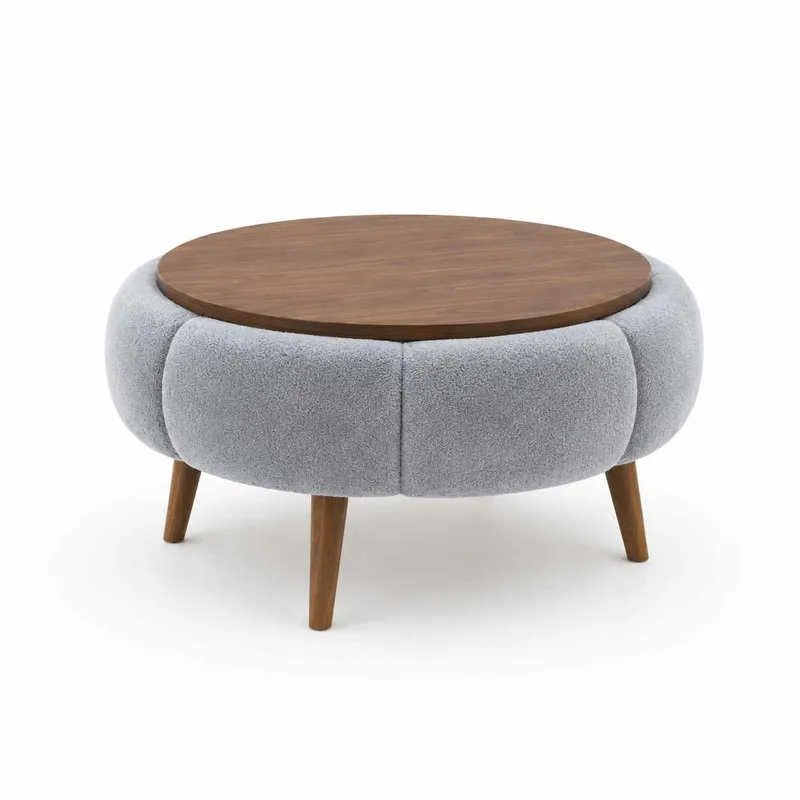 Sofabord Homitis Papatya 60 (Ø60 x H44 cm) Grå valnøtt