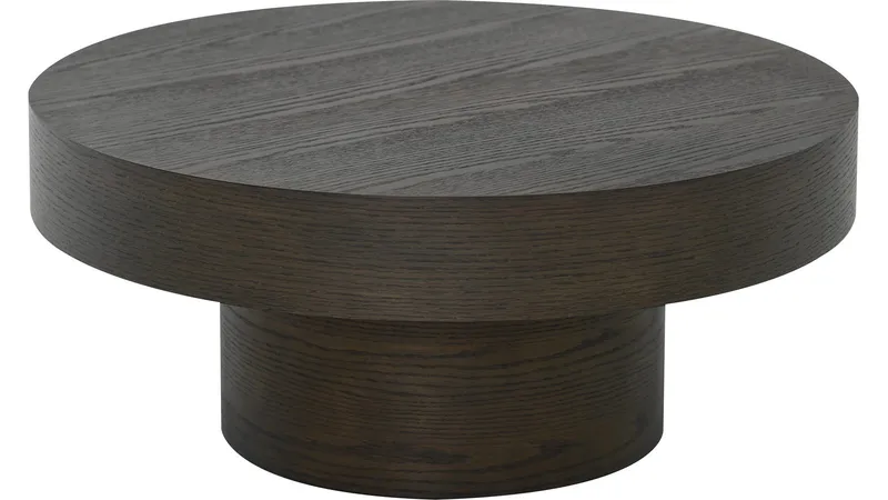 Sofabord Malvik 30 cm / Ø70 cm, Brunlakkert eik