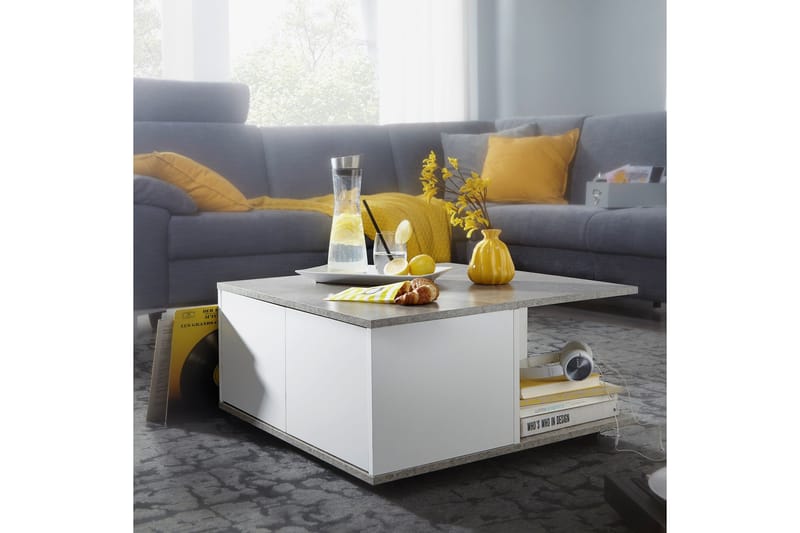 Marchall Sofabord 70 cm - Hvit - Møbler - Bord - Sofabord - Sofabord med hjul