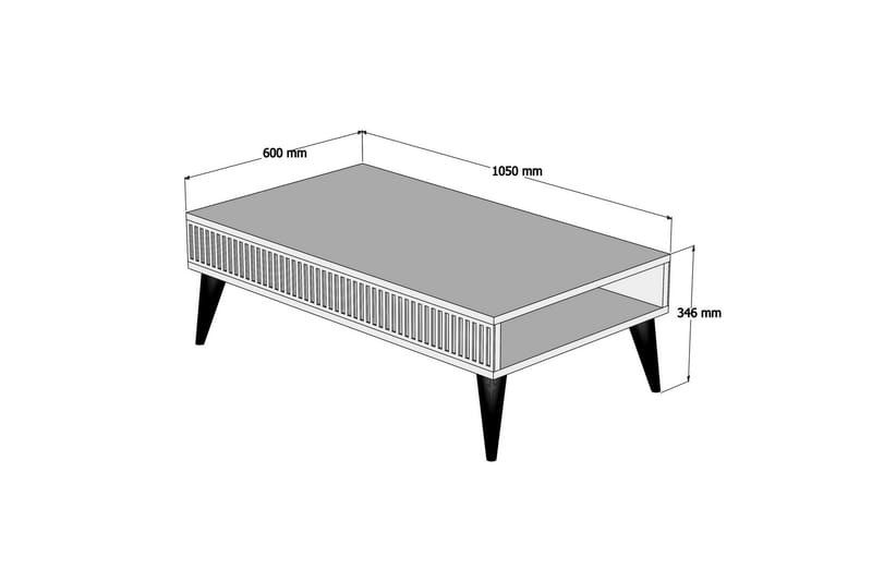 Millay Sofabord 105 cm med Oppbevaringshylle - Valnøttsbrun - Møbler - Bord - Sofabord