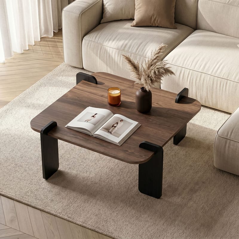 Sofabord Nordure Marais (90 x 35 x 90 cm) Valnøttre svart - Møbler - Bord - Sofabord