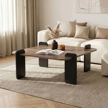 Sofabord Nordure Marais (90 x 35 x 90 cm) Valnøttre svart - Møbler - Bord - Sofabord