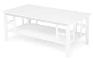 Piteå Sofabord 130 cm med Oppbevaringshylle - Hvit - Møbler - Bord - Sofabord