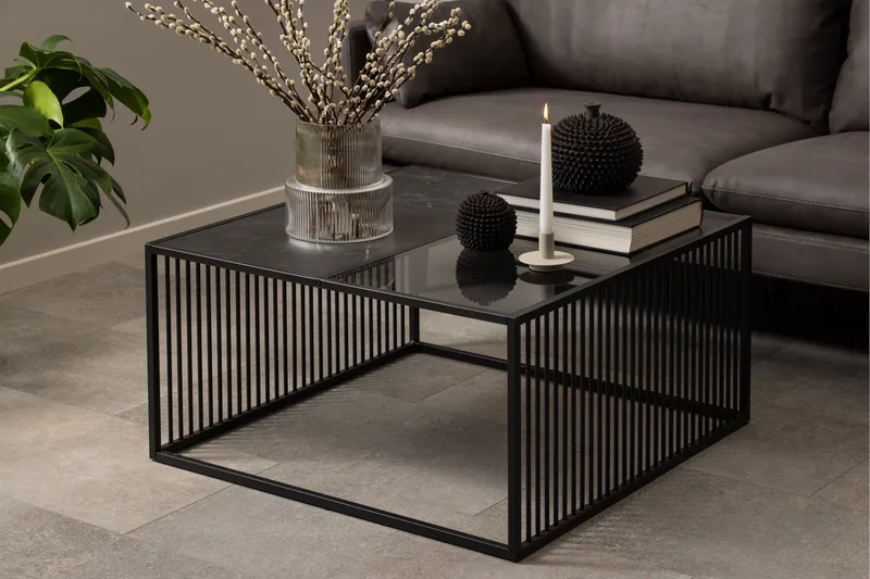 Saklani Sofabord 80x80 cm - Sort - Møbler - Bord - Sofabord