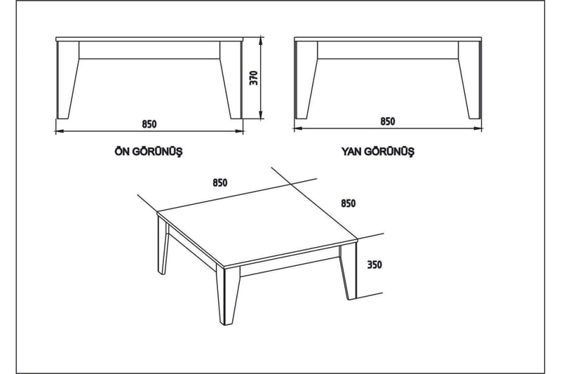 Sincerely Sofabord 85 cm Marmormønster - Svart/Valnøttsbrun - Møbler - Bord - Sofabord