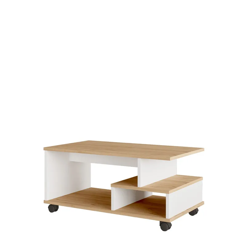 Solven Sofabord 90x42,5x51 cm, Eik og hvit