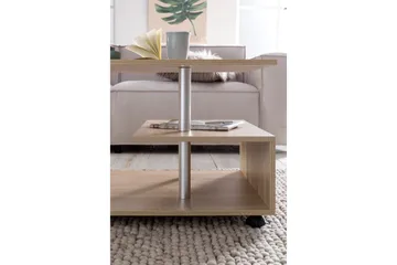 Werbeck Sofabord 105 cm med Oppbevaringshylle på Hjul - Tre/Natur - Møbler - Bord - Sofabord - Sofabord med hjul