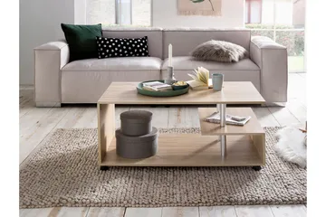 Werbeck Sofabord 105 cm med Oppbevaringshylle på Hjul - Tre/Natur - Møbler - Bord - Sofabord - Sofabord med hjul