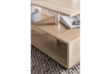 Werbeck Sofabord 105 cm med Oppbevaringshylle på Hjul - Tre/Natur - Møbler - Bord - Sofabord - Sofabord med hjul