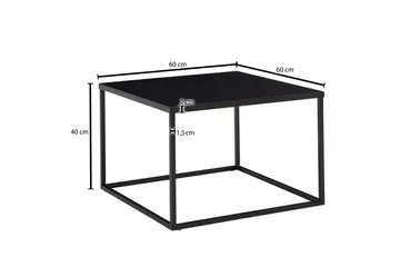 Sofabord Wohnling metall kvadratisk, moderne stil Svart - Svart - Møbler - Bord - Sofabord