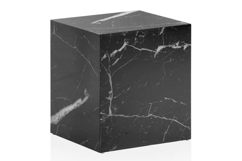 Sofabord Wohnling MONOBLOC marmorlook 40x40x45 cm, moderne stil Svart marmor, Svart marmor