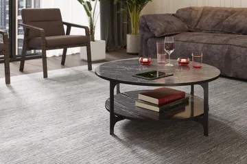 Yalbi Sofabord 90 cm med Oppbevaring Rundt Hylle - Svart - Møbler - Bord - Sofabord