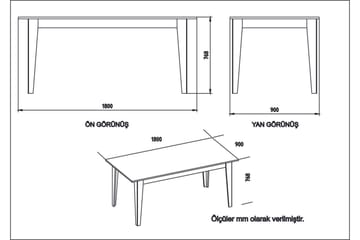Bascle Spisebord 180 cm - Hvit - Møbler - Bord - Spisebord & kjøkkenbord
