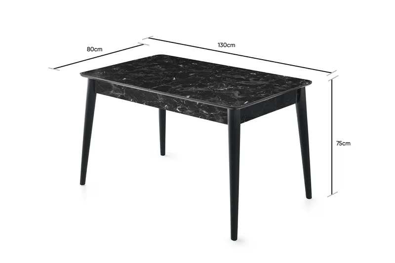 Bingdi Spisebord 130 cm - Antrasitt - Møbler - Bord - Spisebord & kjøkkenbord