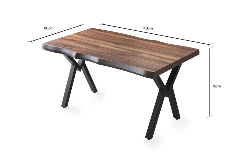 Davirustrel Spisebord 140 cm - Valnøtt - Møbler - Bord - Spisebord & kjøkkenbord