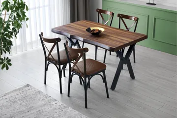 Davirustrel Spisebord 140 cm - Valnøtt - Møbler - Bord - Spisebord & kjøkkenbord