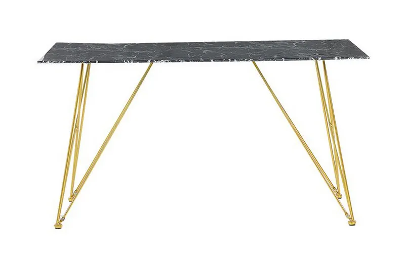 Nunierra Spisebord 140 cm, Svart / Gull