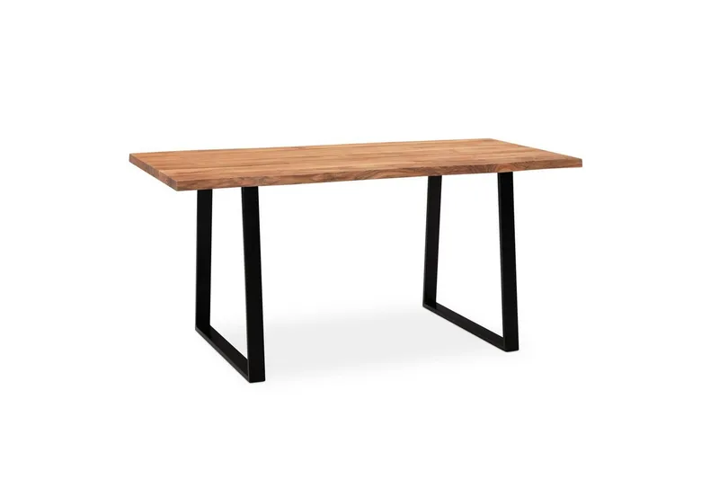 Spisebord Wohnling Heltre med trekanter rektangulær landlig stil Svart, Rett, 140x80 cm, Svart, Rett, 140x80 cm