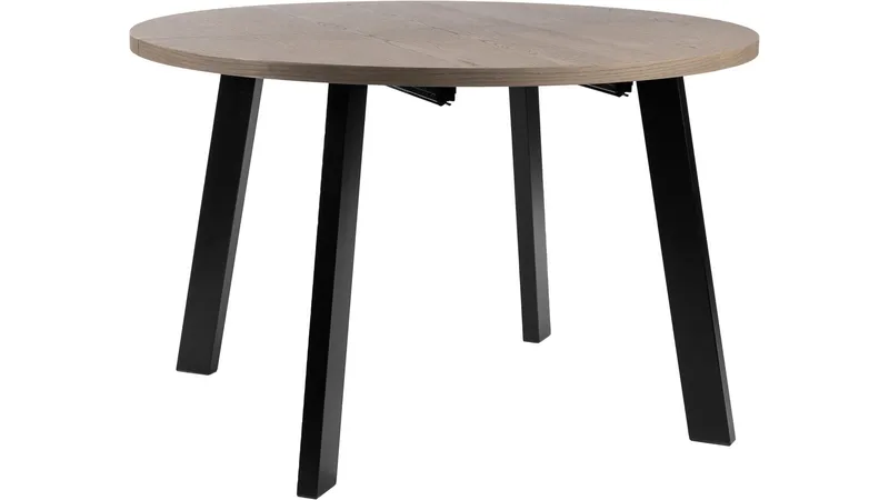 Spisebord Porsvik Ø120 cm inkl 2 Ilegg á 40 cm, Grå