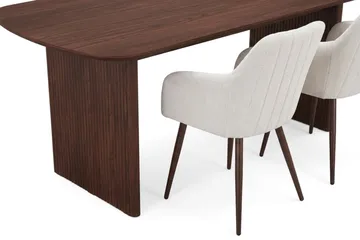 Alma spisegruppe rektangulær 180 cm valnøtt med 6 Filippa spisestoler - Valn øtt - Møbler - Bord - Spisegrupper