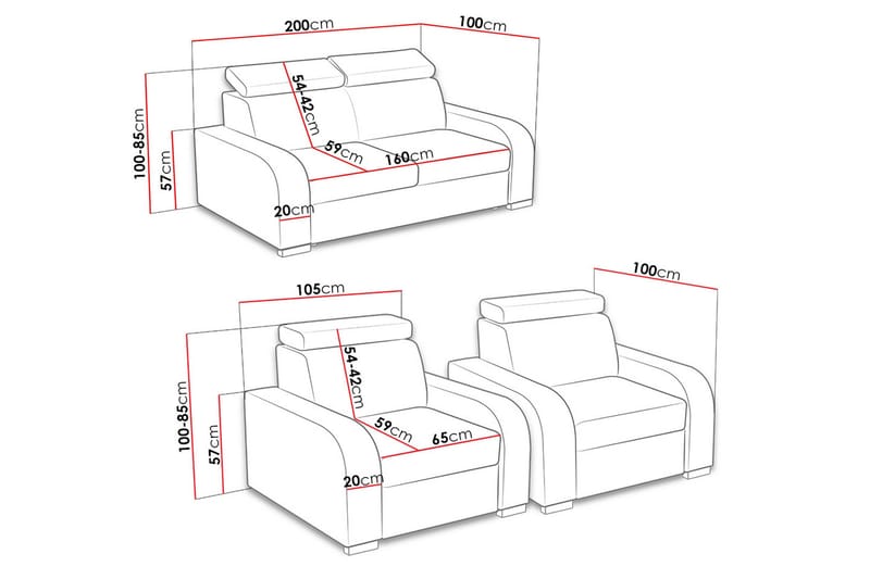 Oslo Stuesett - Brun - Møbler - Sofaer - Sofagrupper