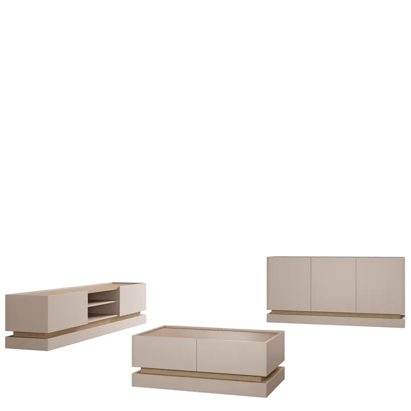 Zelric Møbelsett for stue, Beige