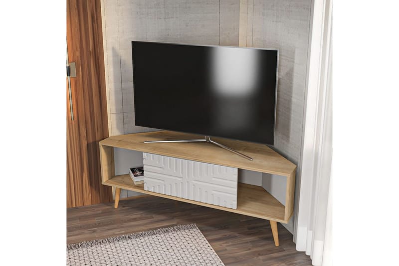 Abbas TV-benk 140 cm - Eik/Hvit - Møbler - Mediamøbel & tv møbel - TV-benk & mediabenk