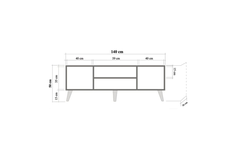 Brokind TV-Benk 140 cm - Brun - Møbler - Mediamøbel & tv møbel - TV-benk & mediabenk