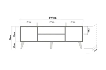 Brokind TV-Benk 140 cm - Brun - Møbler - Mediamøbel & tv møbel - TV-benk & mediabenk
