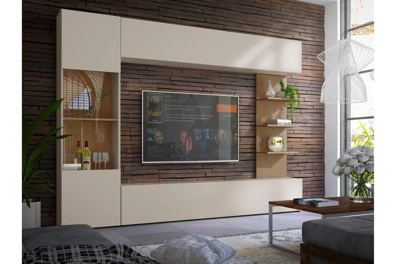 Bunda TV-møbelsett 250x30 cm, Beige