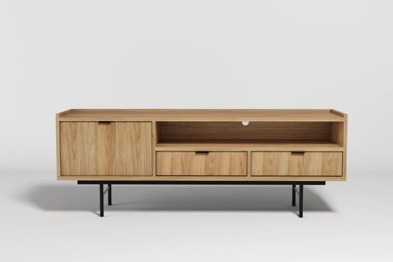 Dravo TV-benk 150 cm, Naturlig hickory