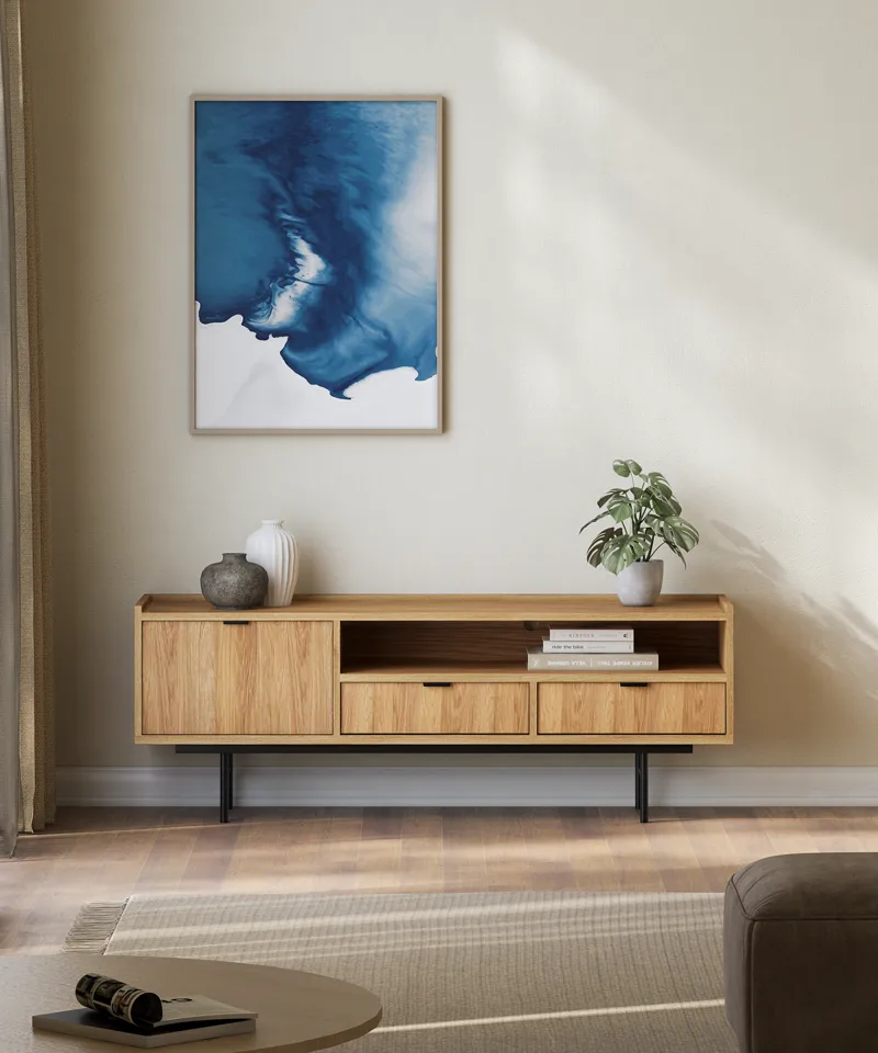 Dravo TV-benk 150 cm - Naturlig hickory - Møbler - Mediamøbel & tv møbel - TV-benk & mediabenk
