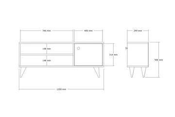 Jena TV-benk 120 cm - Brun - Møbler - Mediamøbel & tv møbel - TV-benk & mediabenk