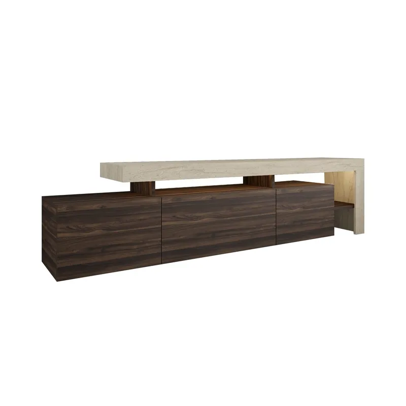 Jurukovo TV-benk 192x53x37 cm, Travertin, valnøtt