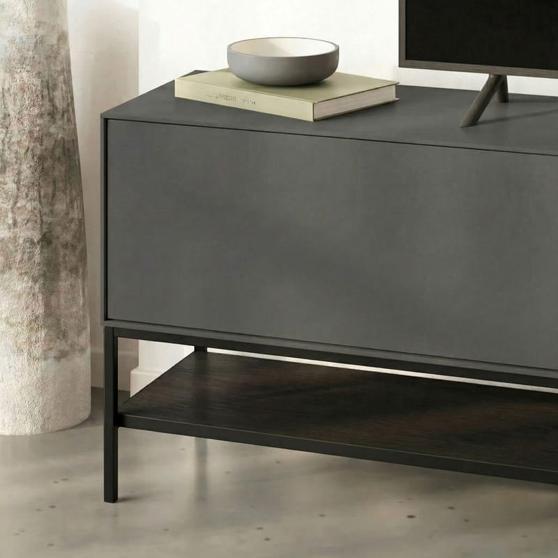 Kenvor TV-benk 180 cm - Anthracite, Wood Black, Black - Møbler - Mediamøbel & tv møbel - TV-benk & mediabenk