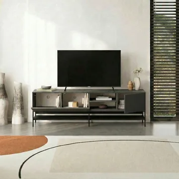 Kenvor TV-benk 180 cm - Anthracite, Wood Black, Black - Møbler - Mediamøbel & tv møbel - TV-benk & mediabenk